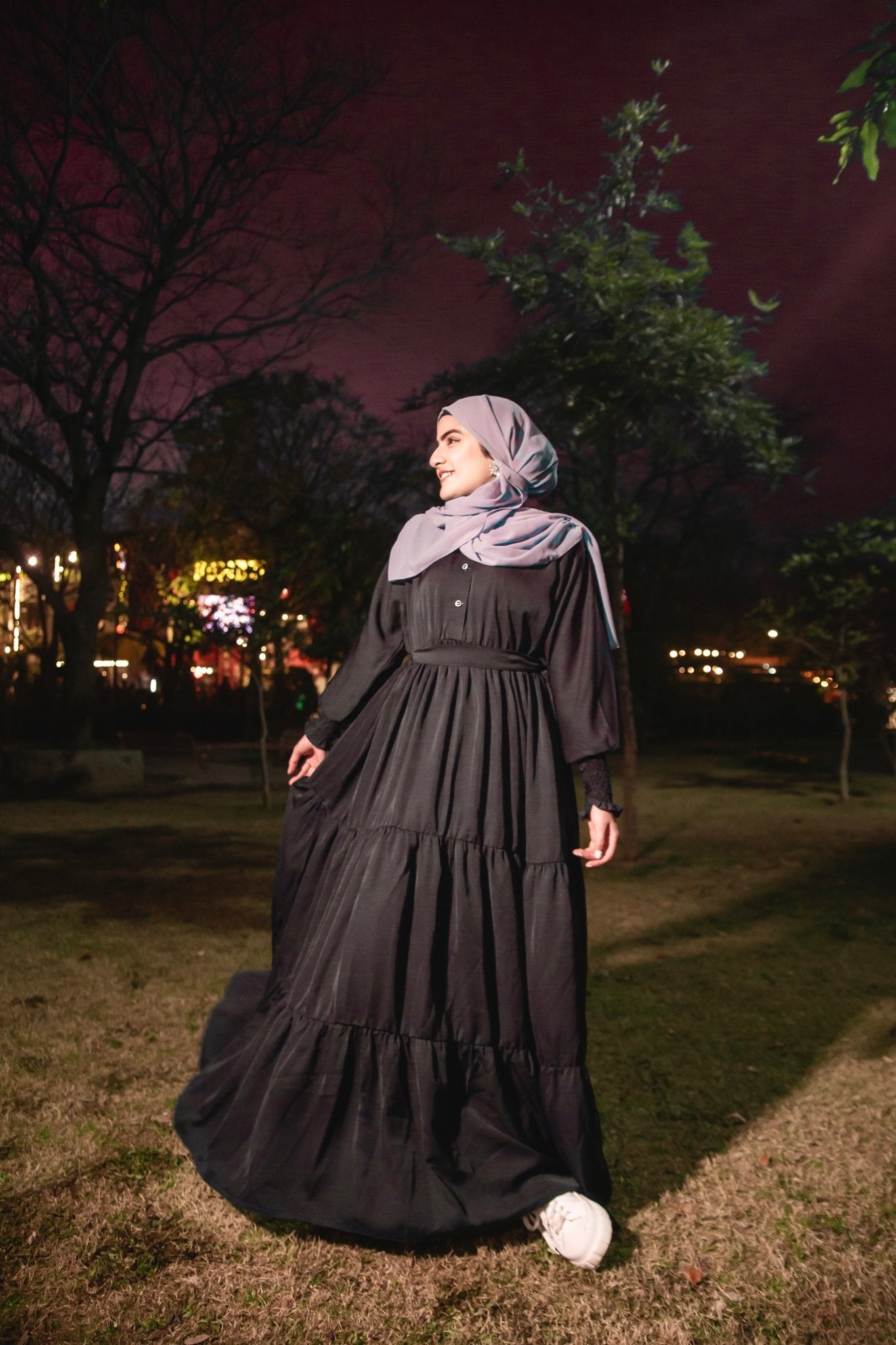 Abaya with frills best sale