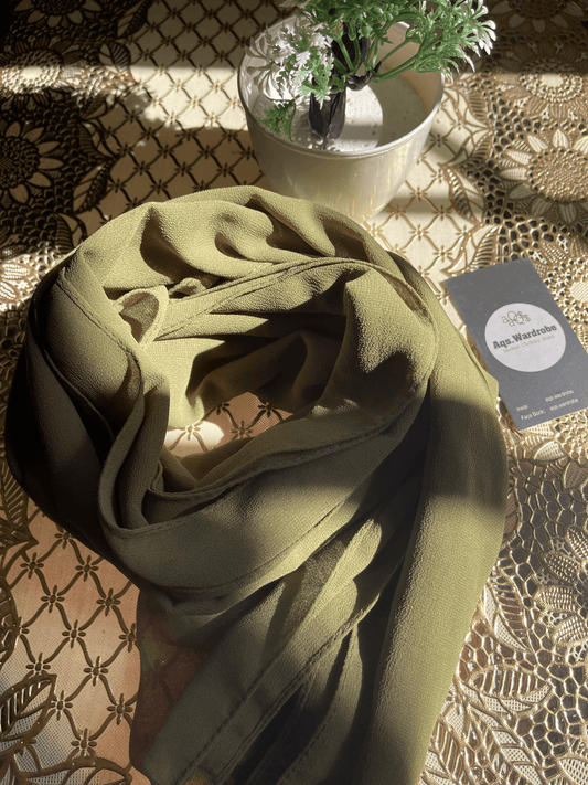 Georgette Chiffon Scarfs (Nature Green) - Aqswardrobe.pk