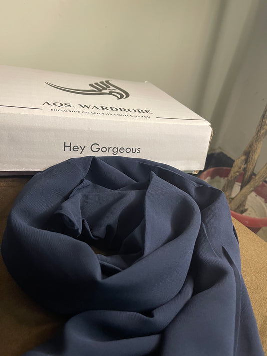 Navy blue Georgette Chiffon