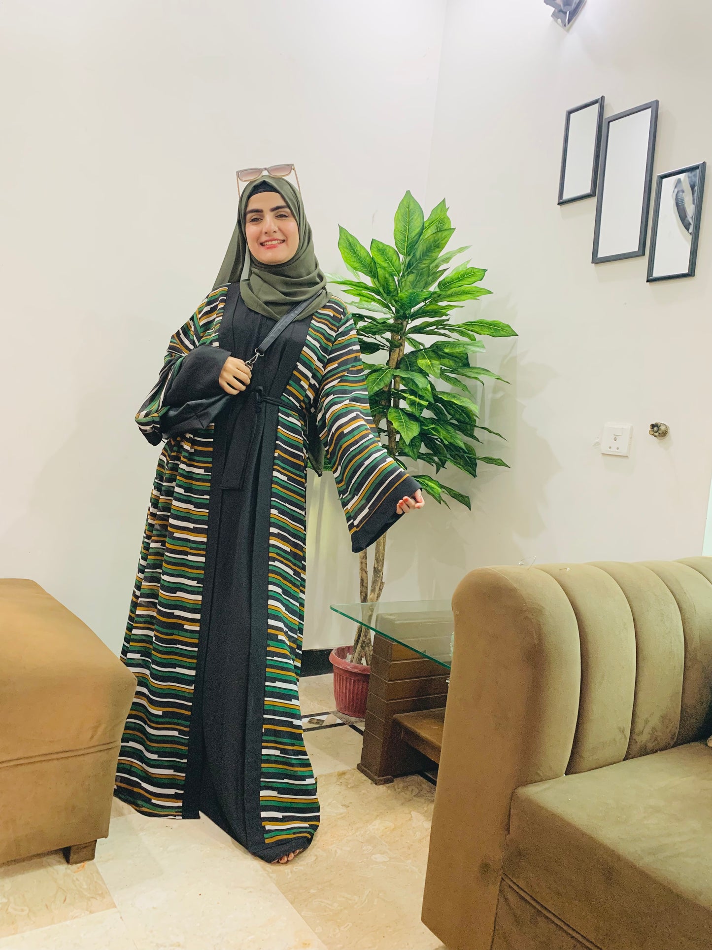 2 in 1 Printed Abaya